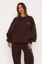 Studio 17 Raven Oversized Drop Shoulder Sweater Chocolate