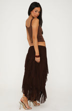 Sunset Strolls Midi Skirt Chocolate