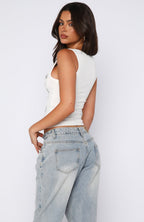 Sweet Angel Rib Tank White