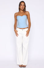 Sweet Drift Strapless Bustier Light Blue