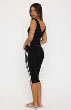 Sweet Enough Fold Over Capri Pants Black