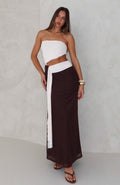 Talk About Forever Strapless Maxi Dress Oat/Chocolate