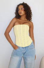Tell Me A Secret Strapless Bustier Lemon
