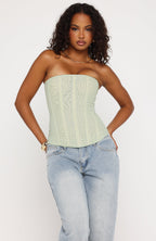 Tell Me A Secret Strapless Bustier Mint
