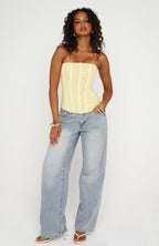 Tell Me A Secret Strapless Bustier Lemon