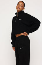 Test Drive Boxy Quarter Zip Sweater Black