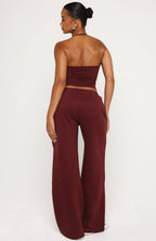 Test Drive Wide Leg Sweatpants Dark Cherry