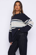 Too Cool For You Oversized Long Sleeve Tee Navy