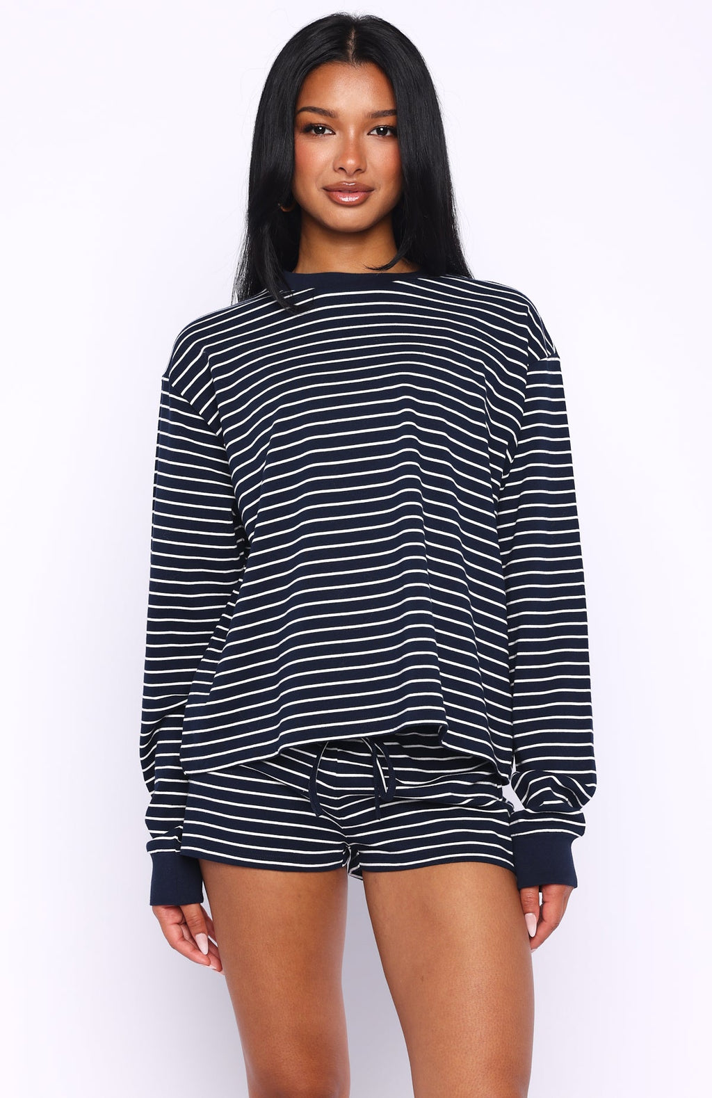 Touchdown Relaxed Shorts Navy Stripe