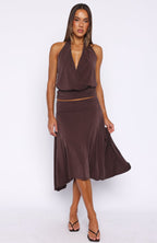 On Display Halter Top Chocolate