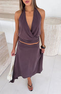 On Display Halter Top Chocolate
