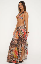 Untie Me Midi Skirt Wild Hibiscus