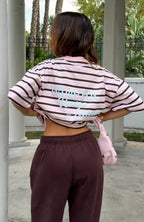 Verano Sixteen Viola Oversized Tee Pink Stripe