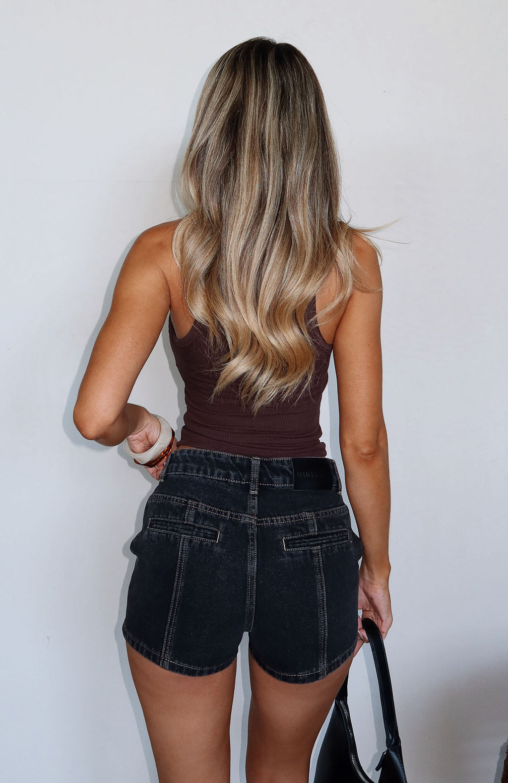 Whispers Of Us Denim Shorts Black Acid Wash