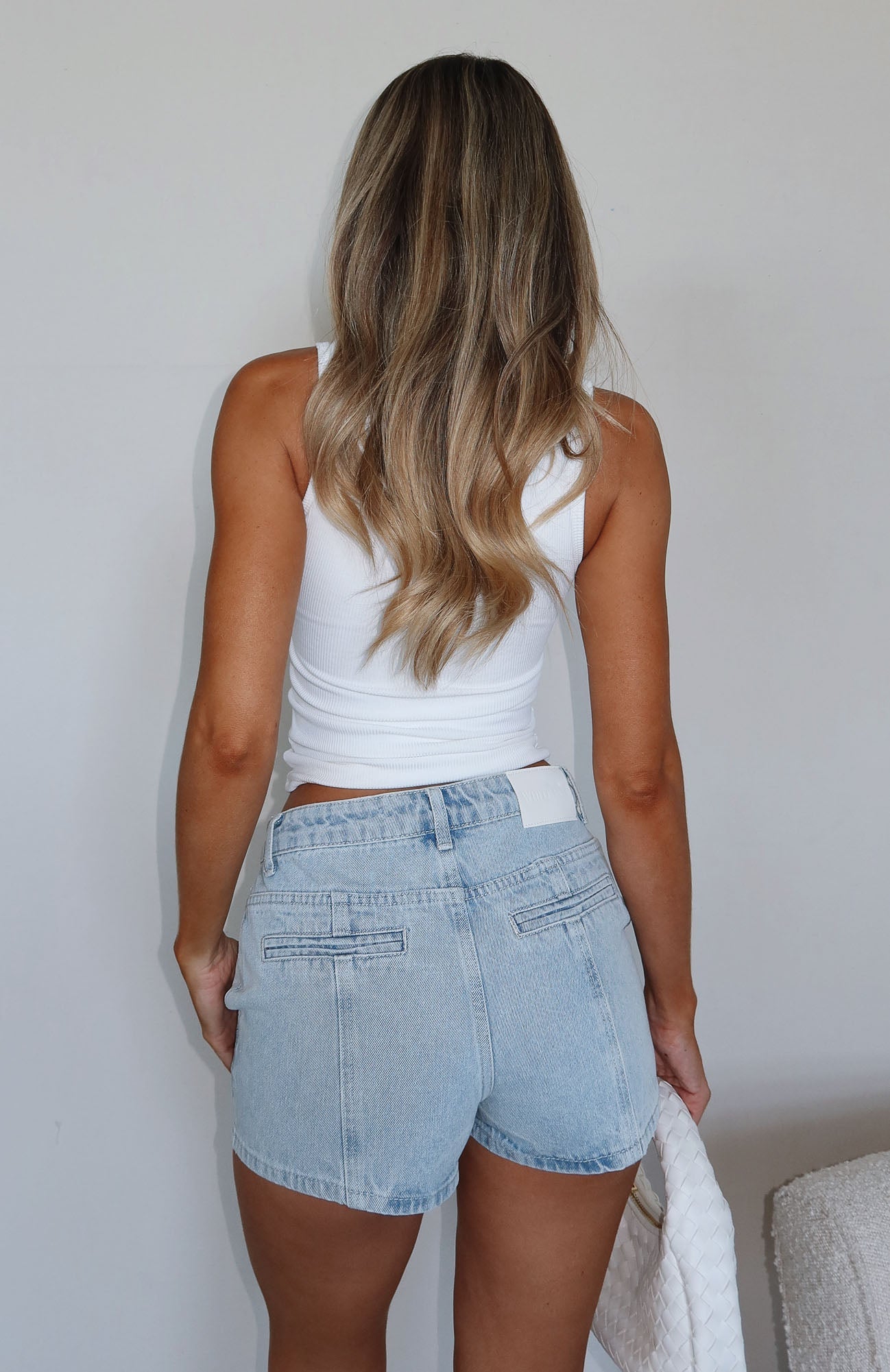 Whispers Of Us Denim Shorts Glacier Blue Wash