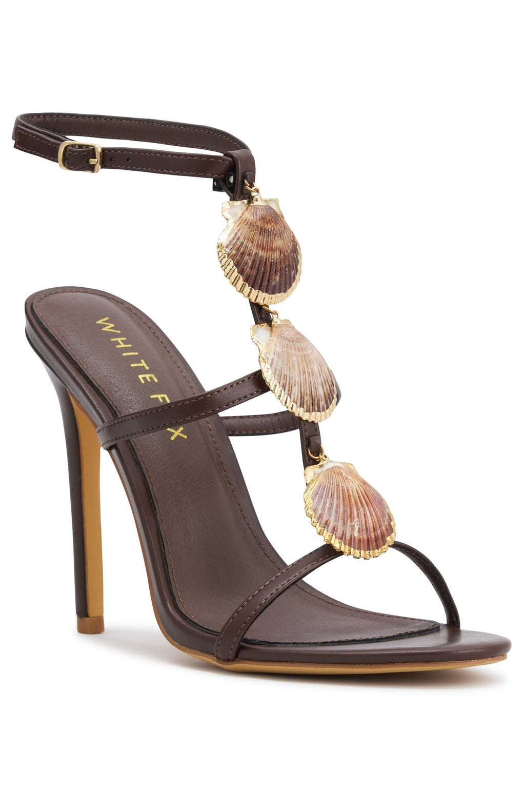 Yindi Shell Heels Chocolate