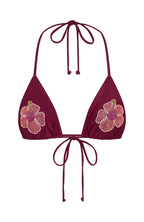 Yolanda Beaded Bikini Top Sangria