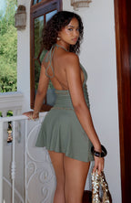 Chase Me Baby Mini Dress Olivine