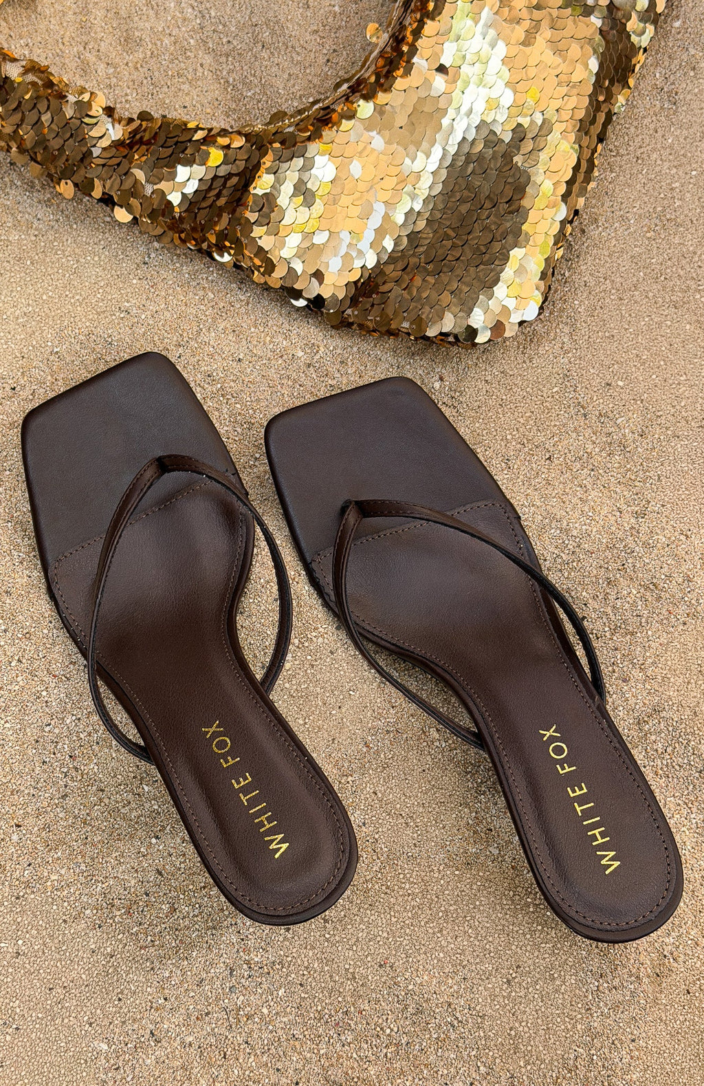 Mitchell Thong Mules Chocolate PU