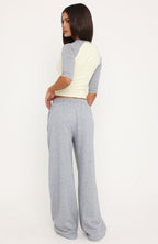 Tatiana Wide Leg Sweapants Grey Marle