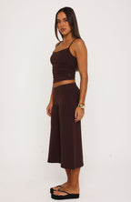Can't Go Wrong Wide Leg Capri Chocolate