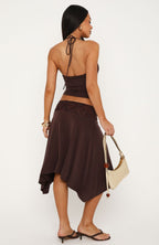 Cool Chaos Midi Skirt Chocolate
