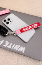 Standing Out Strap Keychain Red Hearts