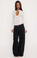 You Know I'm Yours Long Sleeve Lace Top Off White