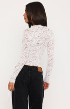 You Know I'm Yours Long Sleeve Lace Top Off White