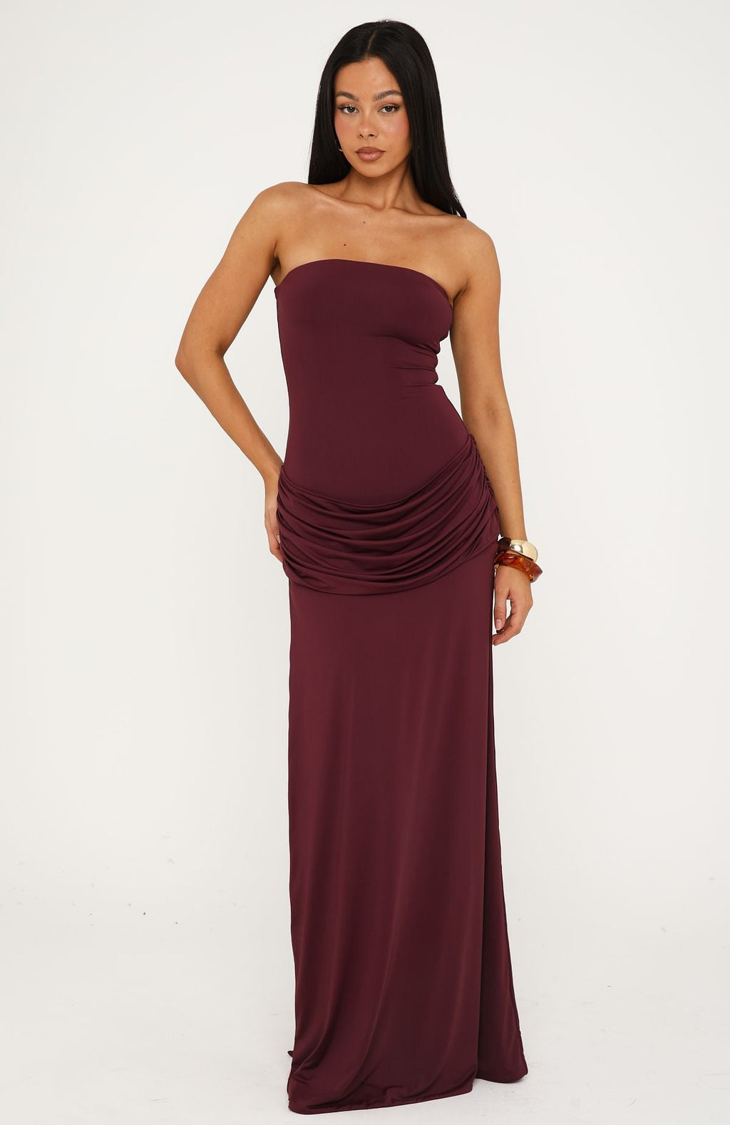 Make You Regret Strapless Maxi Dress Mauve