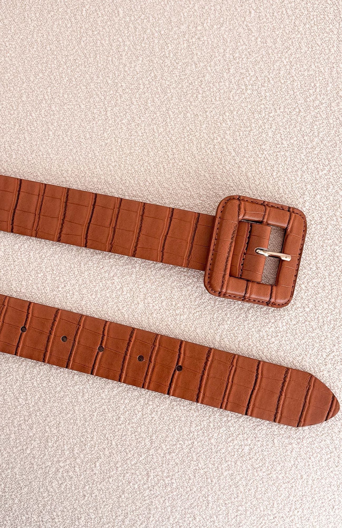 Eloise Belt Tan Croc